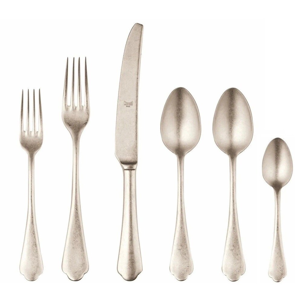 Mepra Dolce Vita Vintage Champagne 6-Piece Flatware Set Pewter Finish Italy
